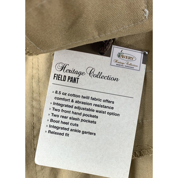 Avery Heritage Collection Field Pants Mens 3XL Waist‎ 40 Hunting Outdoors NWT - Picture 3 of 14